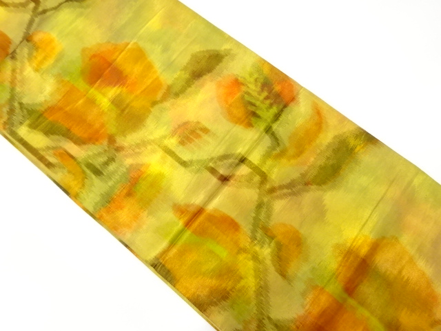 JAPANESE KIMONO / ANTIQUE FUKURO OBI / SILK / WOVEN ABSTRACT FLOWER